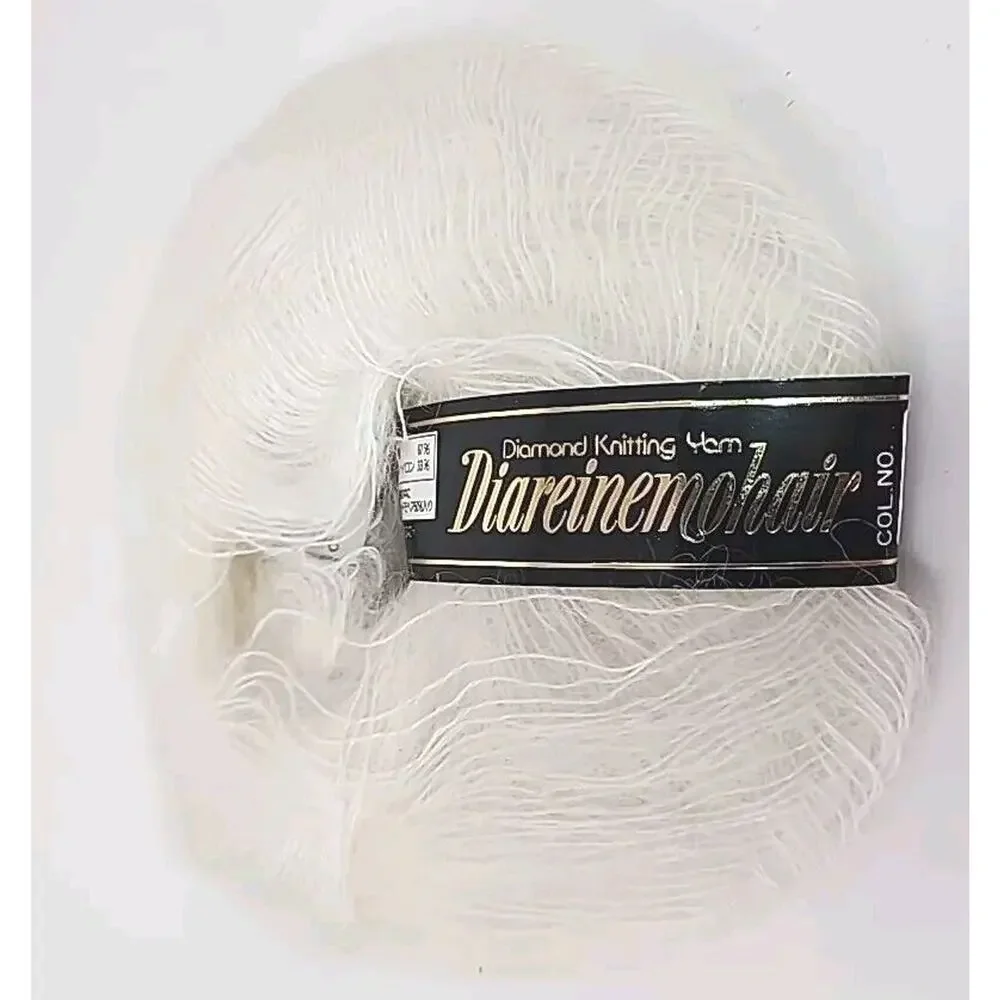 Diacharelle Diamond Knitting Yarn Mohair‎ Wool Color RM 701 White Lot of 10 U325